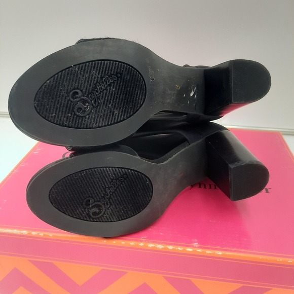 NWB Seychelles Prominent 10 Black Calf Hair Open Toe Heels - Picture 4 of 9